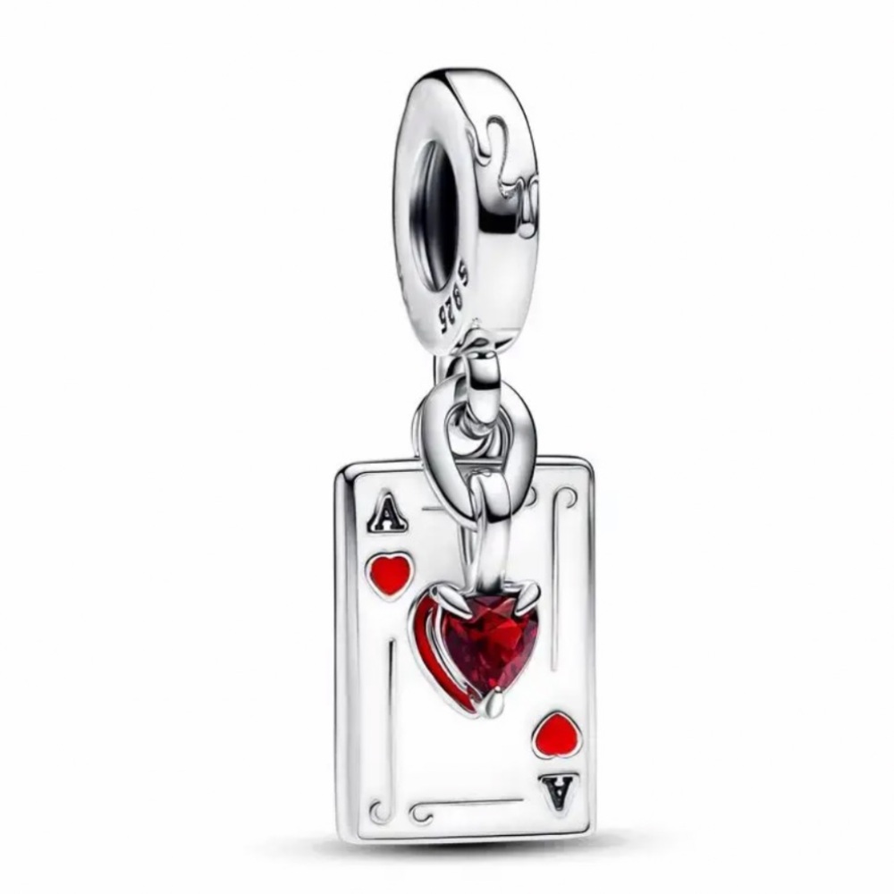 NWOT Disney Villains Queen of Hearts Double Dangle Charm Sterling Silver 925